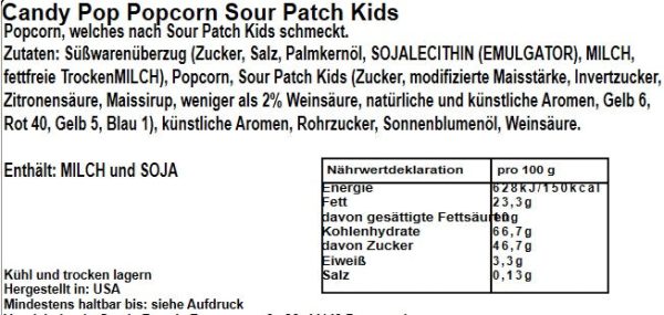 Candy Pop Sour Patch Popcorn 149g Verkauf – Bild 2