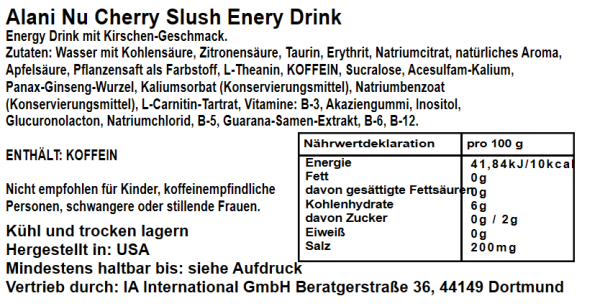 Alani Nu Cherry Slush 355ml || FSK: Ab 18 Jahren Angebot – Bild 2