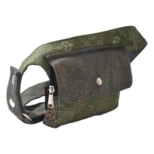 Nijens Bauchtasche Hippie Tasche aus Stoff Khaki Blumenmuster - Kathmandu-ND 800 Online – Bild 5