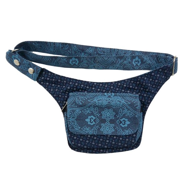 Bauchtasche Nijens Gürteltasche Stoff Blau mit Blumen-Motiv Dublin 806 Verkauf