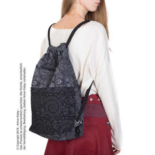 Turnbeutel Canvas Stoff in Grau, Umhängetasche - Ganga Rucksack 644 Online – Bild 3