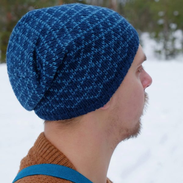 Long Beanie Mütze Wollmütze aus Schurwolle Rautenmuster - Samundar 16 Verkauf – Bild 2