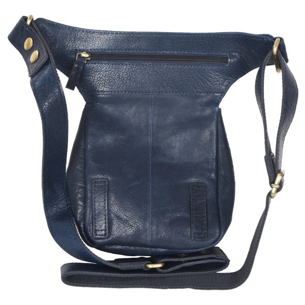 Gassi-Tasche Leder Navy Blau mit Pfoten-Herzen Prägung - Gürteltasche S-XXXL - Nijens Hannover NJ-25 9051 Im Angebot – Bild 3