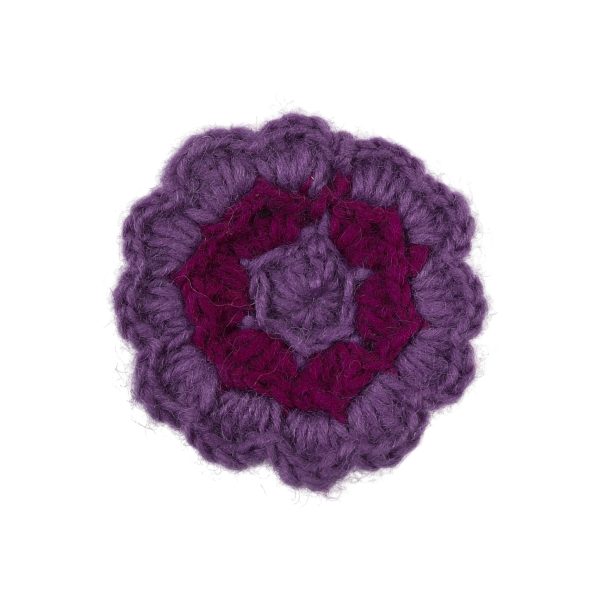 Filz Accessoires gehäkelte Ansteckblumen aus Wolle - Mix Violett Online-Schn?ppchen – Bild 5
