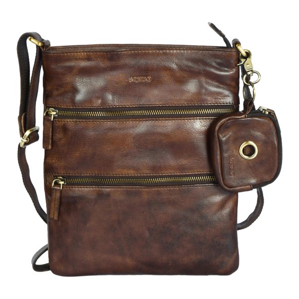 Gassi-Umhängetasche Ledertasche Mahagoni Braun - NJ-26 Lisbon 1053, 8053 Online-Schn?ppchen
