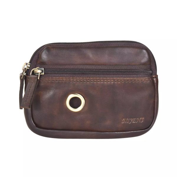 Kleine Beuteltasche Leder Mahagoni Braun, Täschchen mit Leckerlifach - Prague NJ-07 1053, 9053 Angebot – Bild 2