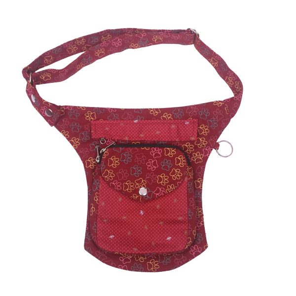 Gassi-Tasche Stoff mit Pfotenmuster Rot-Orange - Barcelona HS 729 Online-Verkauf