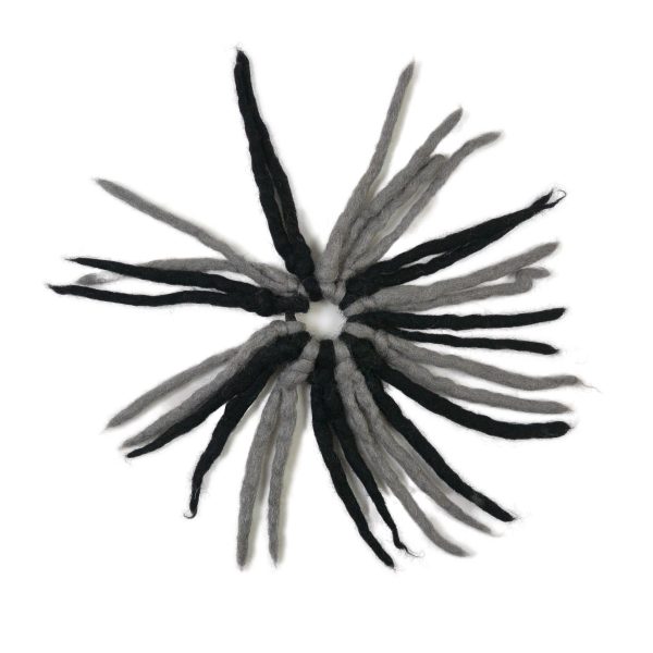 Filz Accessoires Fransen-Haargummi aus Wolle Schwarz 117, 132 Online – Bild 2