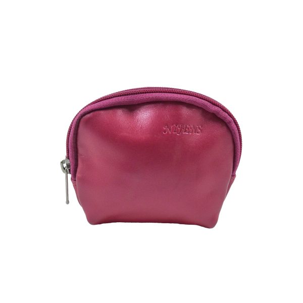 Geldbeutel Geldbörse Leder Portemonnaie mit Schlüsselring Shiny Rosa - L1 Mode