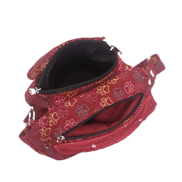 Gassi-Tasche Stoff mit Pfotenmuster Rot-Orange - Barcelona HS 729 Online-Verkauf – Bild 4