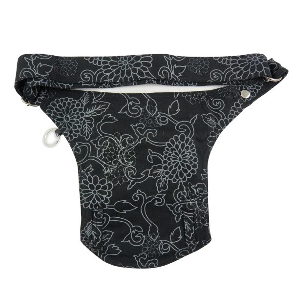 Gassi-Tasche Stoff Schwarz mit Blumenmuster - Barcelona HS 23 Online-Verkauf – Bild 3
