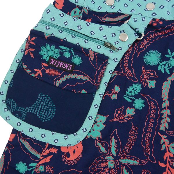 Sommerrock Nijens Wickelrock Wenderock Frauen Rock aus Viskose mit Blumen Motive Türkis-Blau Choucolate Torte 41 Schn?ppchen – Bild 3