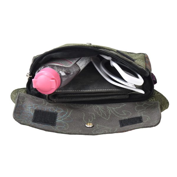 Nijens Bauchtasche Hippie Tasche aus Stoff Khaki Blumenmuster - Kathmandu-ND 800 Online – Bild 2