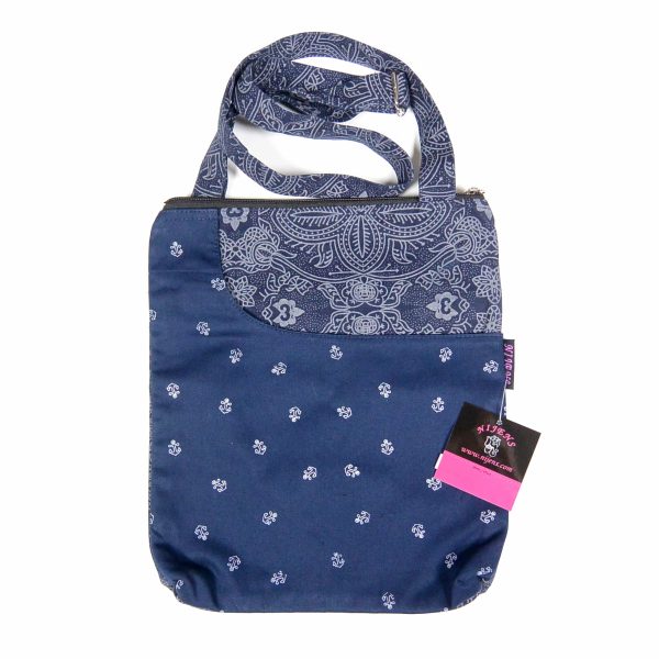 Umhängetasche aus Stoff Blau mit Ankern Muster, Bali Bag 625 Online-Schn?ppchen