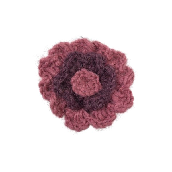 Filz Accessoires gehäkelte Ansteckblumen aus Wolle - Mix Violett Online-Schn?ppchen – Bild 4