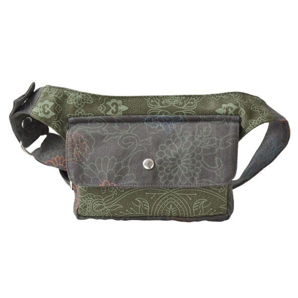 Nijens Bauchtasche Hippie Tasche aus Stoff Khaki Blumenmuster - Kathmandu-ND 800 Online