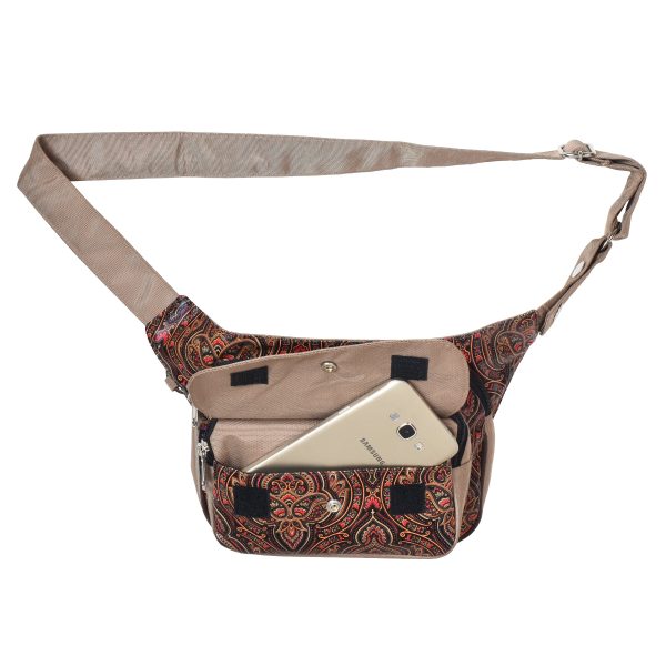 Gassi-Tasche wasserabweisende Bauchtasche (Nylon Beige) - Frankfurt 7139-P7 Mode – Bild 5
