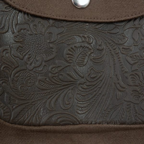 Nijens Gassi-Tasche Leder Vintage mit Blumen-Prägung Schokobraun - NJ-Hannover HS F-114 Mode – Bild 4