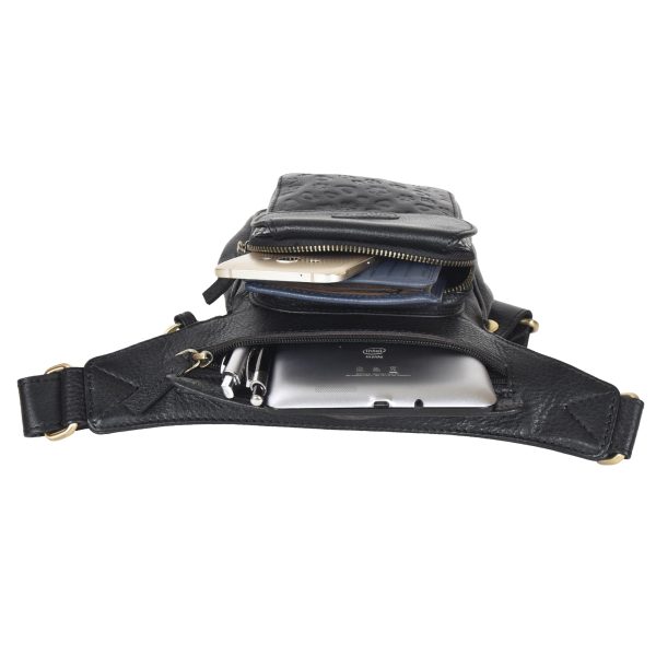 Gassi-Tasche Leder Schwarz Pfoten&Herzprägungen - Gürteltasche S-XXXL - Hannover NJ-25 9044 Online – Bild 4