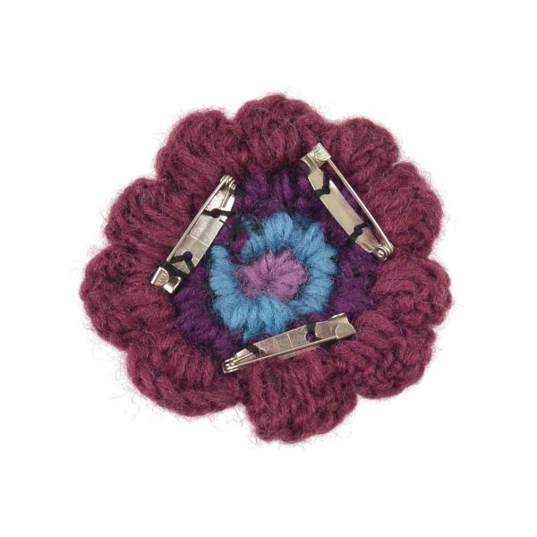 Filz Accessoires gehäkelte Ansteckblumen aus Wolle - Mix Violett Online-Schn?ppchen – Bild 2