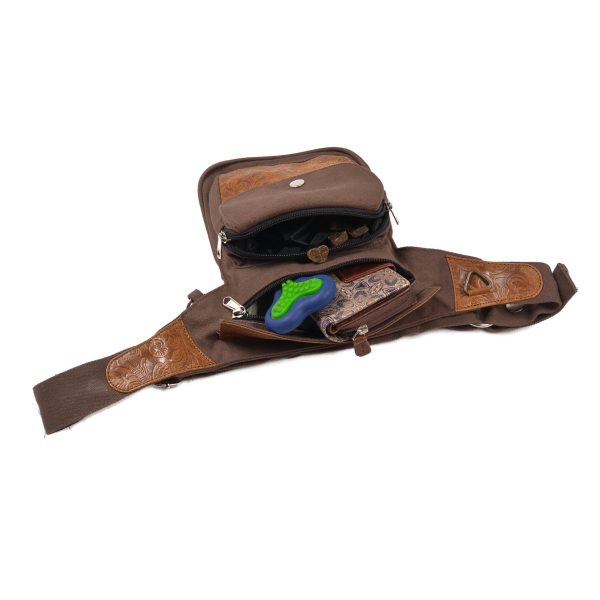 Gassi-Tasche Leder Vintage mit Blumenprägung - Hannover HS F-117 Zu verkaufen – Bild 5