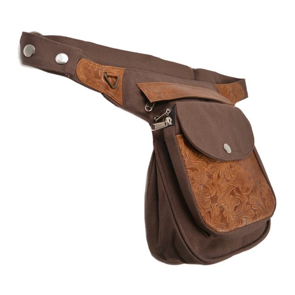 Gassi-Tasche Leder Vintage mit Blumenprägung - Hannover HS F-117 Zu verkaufen – Bild 2