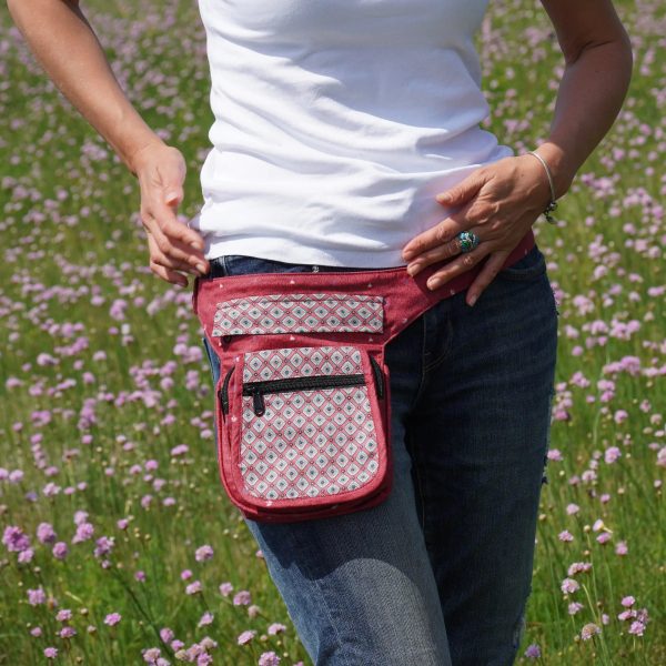 Bauchtasche S-XXXL Hüfttasche mit Paisley in Rot Paris 822 Verkauf – Bild 3
