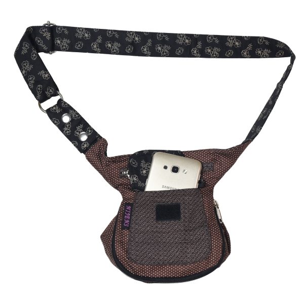 Wendbare Bauchtasche aus Baumwoll-Stoff in Braun - Chiang Mai 13 Angebot – Bild 4