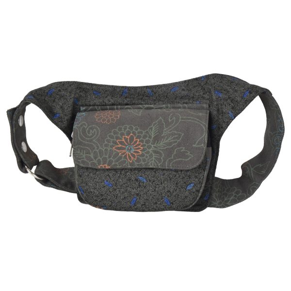 Bauchtasche Stoff Khaki Flowers, Hippie Gürteltasche - Dublin 831 Rabatt
