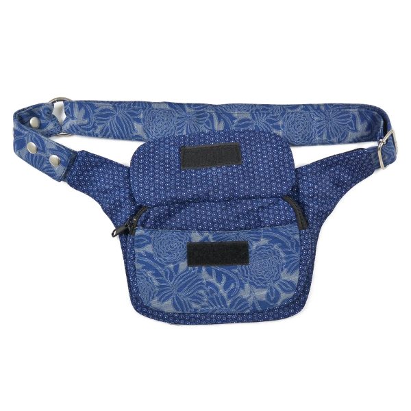 Gassi-Tasche Stoff Bauchtasche Stoff Indigo Blumen Motiv Mainz 277 Rabatt – Bild 2