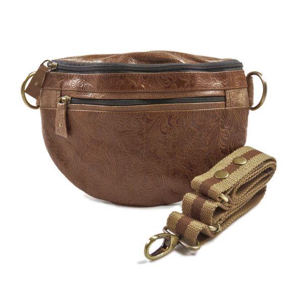 Gassi-Tasche   Crossbodybag aus Leder mit floralem Design - BANGKOK 154 Online – Bild 2