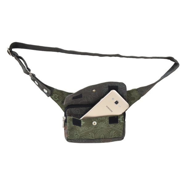 Nijens Bauchtasche Hippie Tasche aus Stoff Khaki Blumenmuster - Kathmandu-ND 800 Online – Bild 4