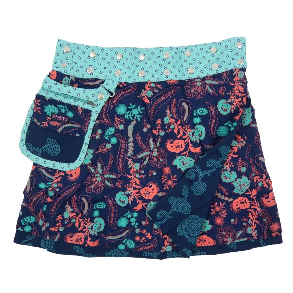 Sommerrock Nijens Wickelrock Wenderock Frauen Rock aus Viskose mit Blumen Motive Türkis-Blau Choucolate Torte 41 Schn?ppchen
