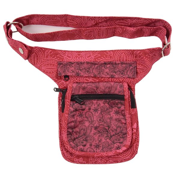 Bauchtasche S-XXXL Hüfttasche mit Paisley in Rot Paris 822 Verkauf