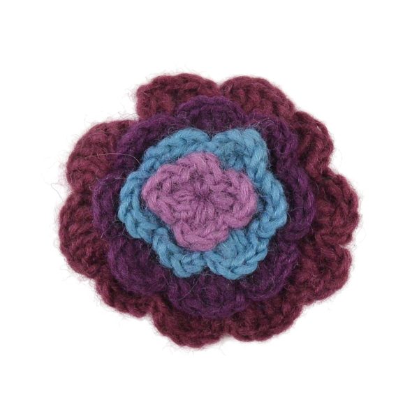 Filz Accessoires gehäkelte Ansteckblumen aus Wolle - Mix Violett Online-Schn?ppchen