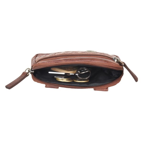Kleine Beuteltasche Leder Cognac mit Leckerlifach - Prague NJ-07 1047, 9047 Online-Verkauf – Bild 4