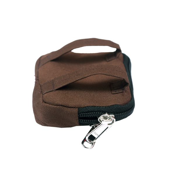 Kleine Beuteltasche mit Gürtelschlaufen, wasserdichter Stoff Braun - Milan 037107 Online – Bild 3