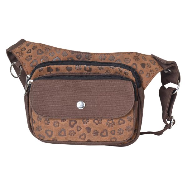 Gassi-Tasche Vintage Leder mit kleinen Pfoten&Herzprägungen - Frankfurt- 4826 Angebot