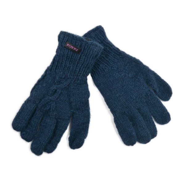 Handschuhe aus Schurwolle Petrol mit Fleeceeinsatz - ITAHARI 52 Online-Verkauf