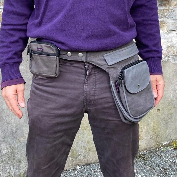 Nijens Kleine Beuteltasche aus Baumwollstoff in Graugrün - Kiel R-05026 Online – Bild 4