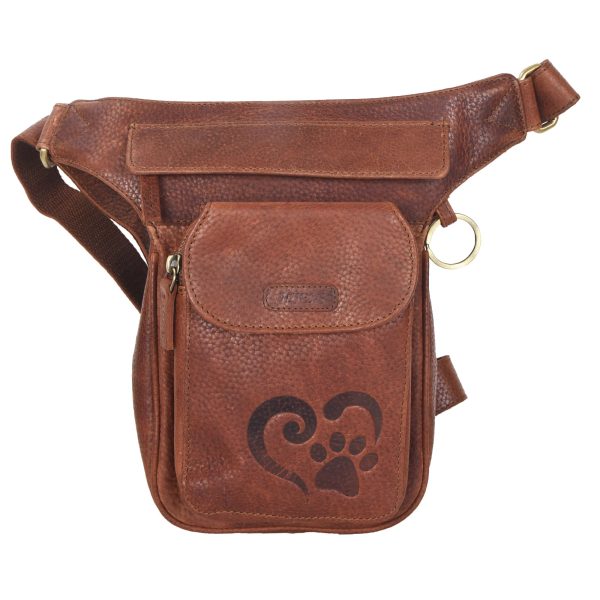 Gassi-Tasche Leder (Pfote&Herz Prägung) S-XXXL - Hannover NJ-25 8048 Online