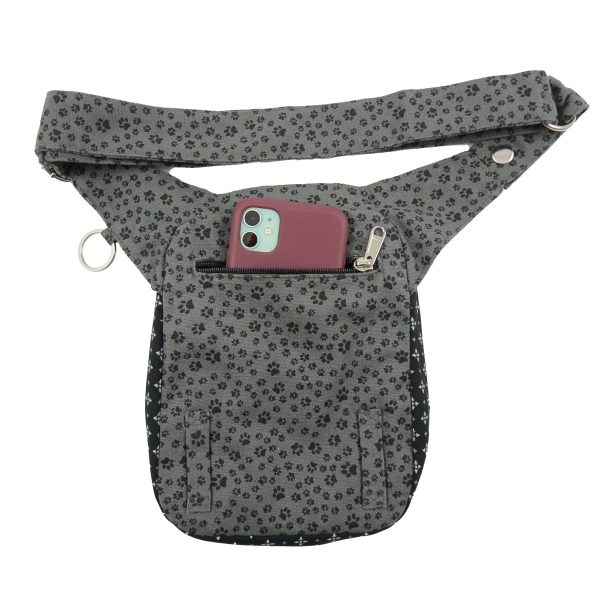 Gassi-Tasche Bauchtasche Stoff Grau   Pfoten - Freiburg 755 Im Angebot – Bild 3