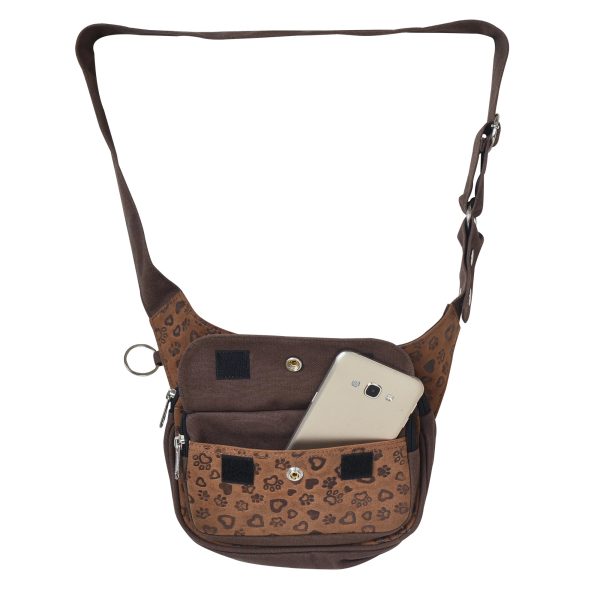 Gassi-Tasche Vintage Leder mit kleinen Pfoten&Herzprägungen - Frankfurt- 4826 Angebot – Bild 4