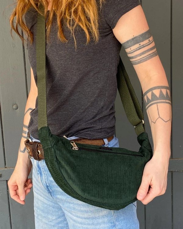 Crossbodybag aus Cord-Stoff Tannengrün - Rishikesh 111 Angebot – Bild 4