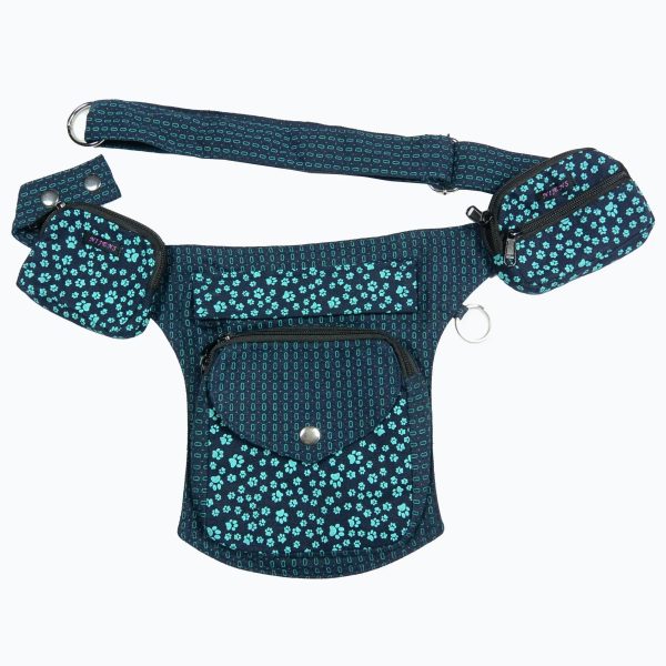 Kleine Beuteltasche Mini Beutel Stoff Teal Hundepfoten - Porto 0252 Im Angebot – Bild 4