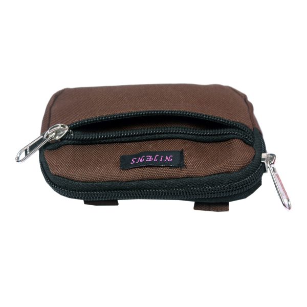 Kleine Beuteltasche mit Gürtelschlaufen, wasserdichter Stoff Braun - Milan 037107 Online – Bild 2