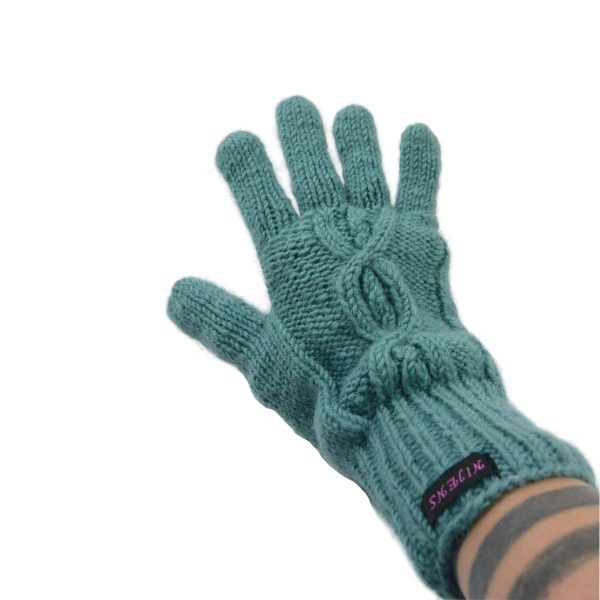Handschuhe aus Schurwolle Türkis mit Fleeceeinsatz - ITAHARI 51 Schn?ppchen – Bild 3