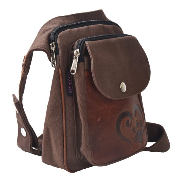 Nijens Gassi-Tasche Vintage Leder Brandy mit Prägung Pfote im Herz, Sidebag S-XXXL - Freiburg HS 4708 Jetzt online – Bild 5
