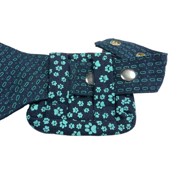 Kleine Beuteltasche Mini Beutel Stoff Teal Hundepfoten - Porto 0252 Im Angebot – Bild 2