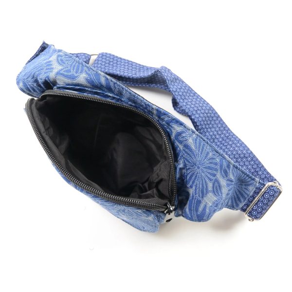Gassi-Tasche Stoff Bauchtasche Stoff Indigo Blumen Motiv Mainz 277 Rabatt – Bild 3